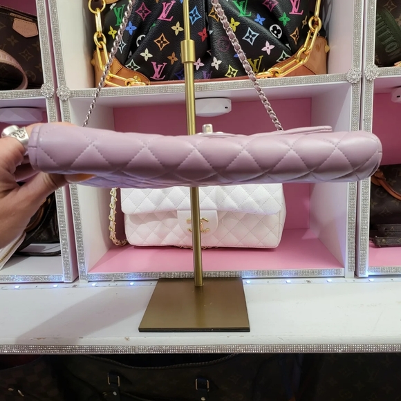 Chanel Matelasse Lambskin Single Flap Single Chain Bag Purple SilverMetal 17s - Picture 7 of 9